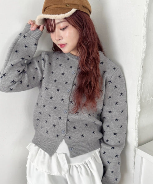スタージャガードニットカーディガン | SL2266035 | グレー
