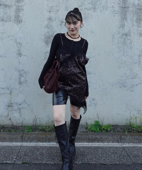 【販売開始：10月9日(金) PM12:00～】【陽世×Bammコラボ】アソートサテンレースキャミ | BA2266067 | レオパード