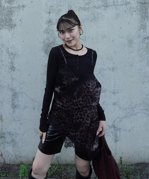 【販売開始：10月9日(金) PM12:00～】【陽世×Bammコラボ】アソートサテンレースキャミ | BA2266067 | レオパード