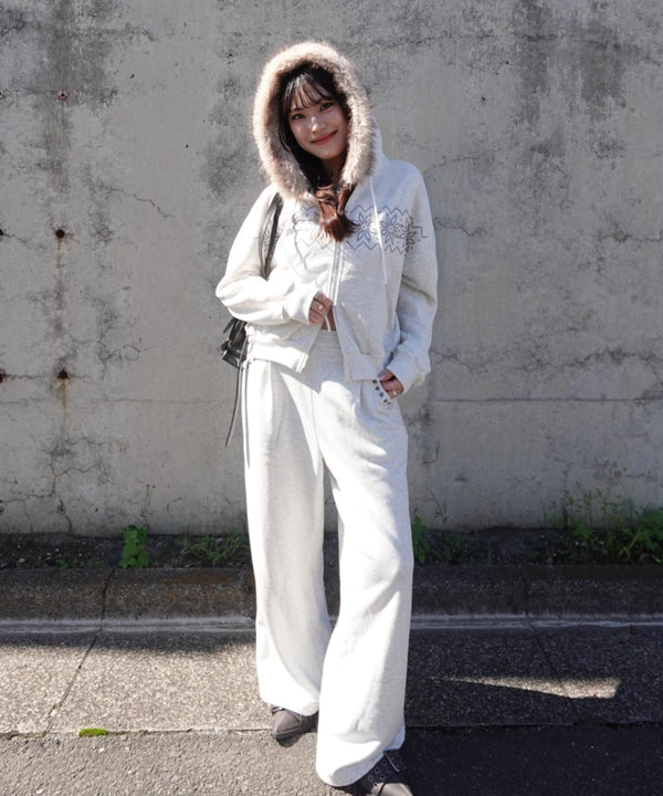 【販売開始：10月9日(金) PM12:00～】【陽世×Bammコラボ】サイドスタッズスウェットワイドパンツ | BA2266069 | アッシュグレー