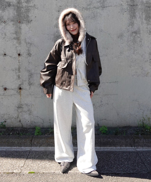 【販売開始：10月9日(金) PM12:00～】【陽世×Bammコラボ】サイドスタッズスウェットワイドパンツ | BA2266069 | アッシュグレー