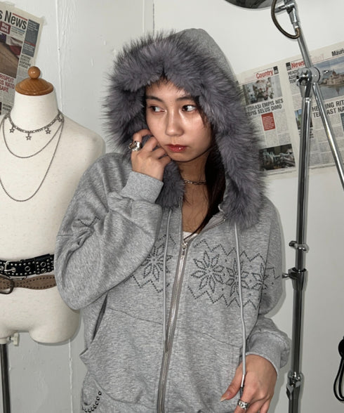 【販売開始：10月9日(金) PM12:00～】【陽世×Bammコラボ】ノルディックダブルジップファーパーカー | BA2266070 | グレー