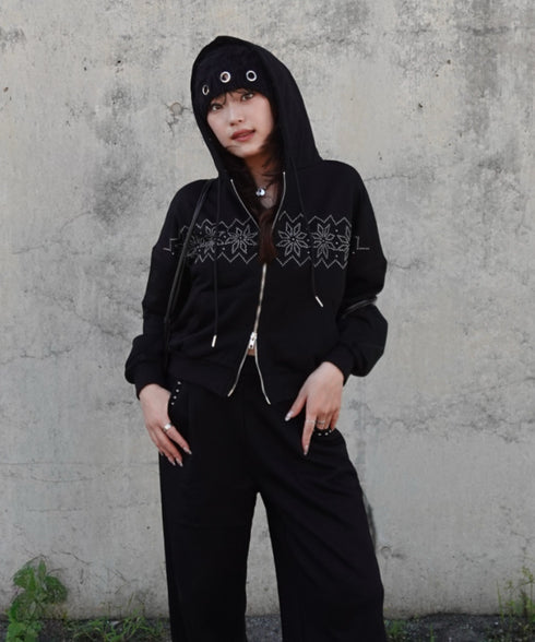 【販売開始：10月9日(金) PM12:00～】【陽世×Bammコラボ】ノルディックダブルジップファーパーカー | BA2266070 | ブラック