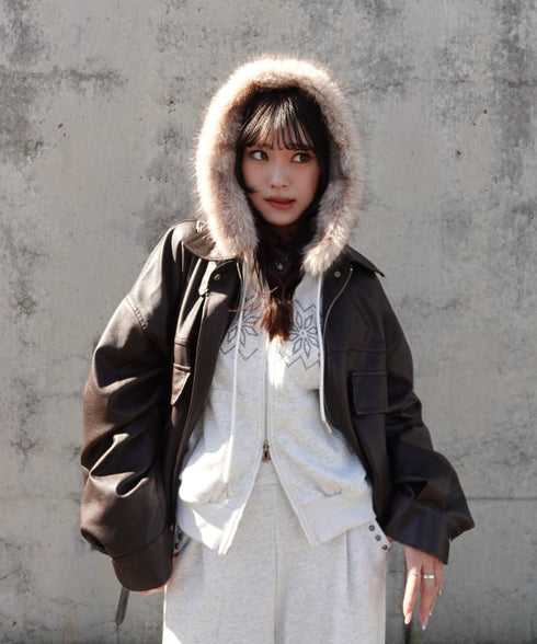 【販売開始：10月9日(金) PM12:00～】【陽世×Bammコラボ】ノルディックダブルジップファーパーカー | BA2266070 | アッシュグレー