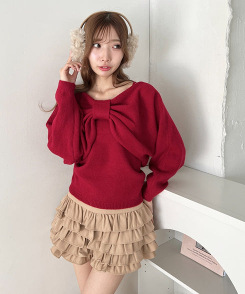 リボンニットトップス【2点SET】 | LO2264039 | レッド