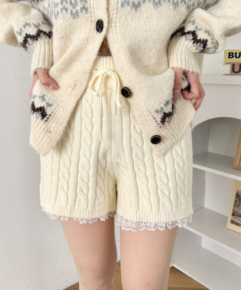 レースヘムニットショートパンツ | SL2264035 | アイボリー