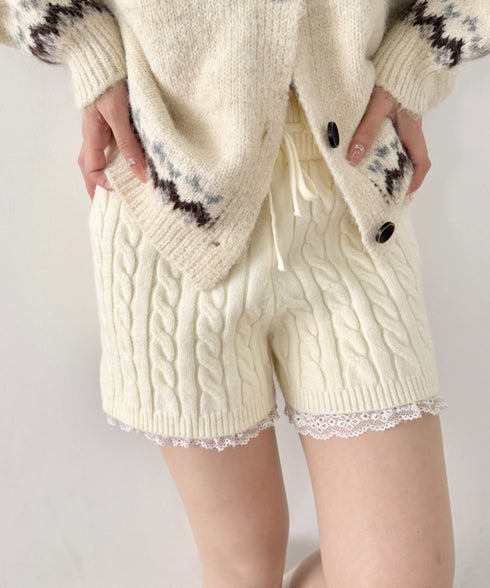 レースヘムニットショートパンツ | SL2264035 | アイボリー
