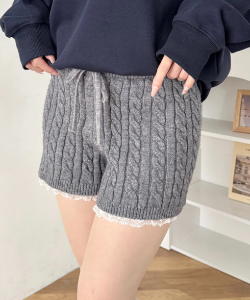 レースヘムニットショートパンツ | SL2264035 | グレー
