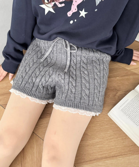 レースヘムニットショートパンツ | SL2264035 | グレー