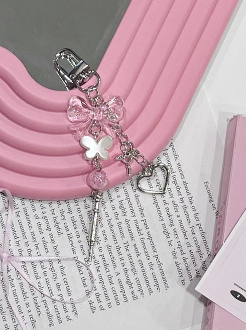 リボンチャームキーリング | WO4241617 | シルバー