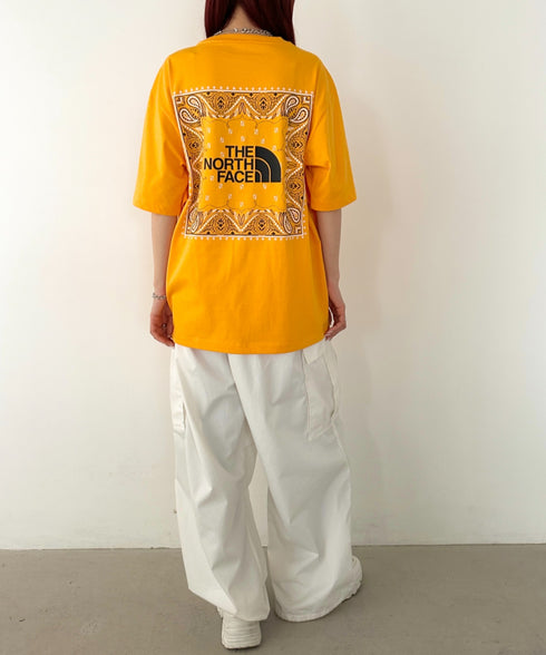 THE NORTH FACE(ザ・ノースフェイス)/ビッグロゴ プリント バンダナ 半袖 Tシャツ/M'S BANDANA S/S R/TEE | IM2251068 | オレンジ