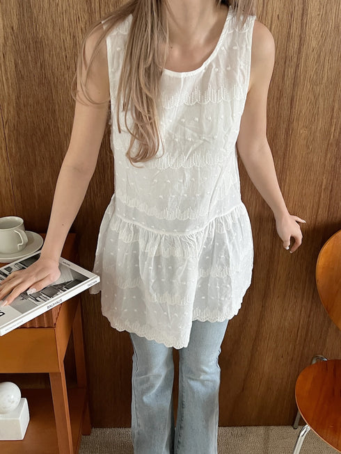 レース刺繍ミニチュニック | SL2251654 | ホワイト