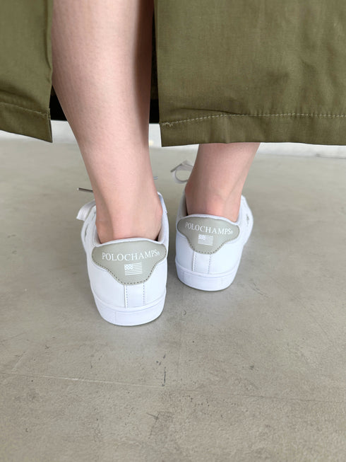 【POLOCHAMPS/ポロチャンプス】別注 ワンポイント刺繍 ローカット コートスニーカー | CL3233033 | ライトグレー