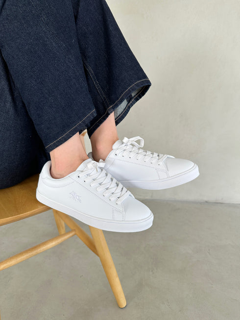 【POLOCHAMPS/ポロチャンプス】別注 ワンポイント刺繍 ローカット コートスニーカー | CL3233033 | ホワイト