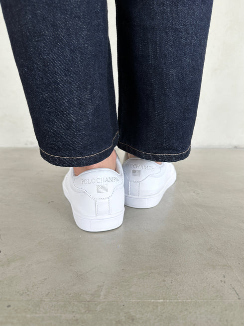 【POLOCHAMPS/ポロチャンプス】別注 ワンポイント刺繍 ローカット コートスニーカー | CL3233033 | ホワイト
