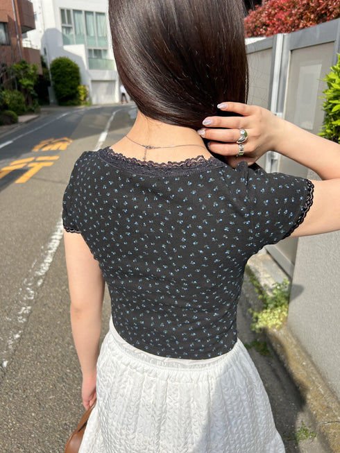 フラワーリボンレーストップス | SL2241643 | ブラック