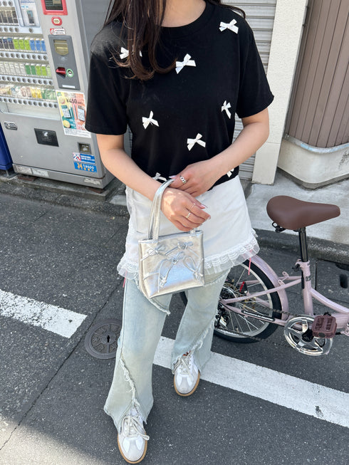 リボンクロップドTシャツ | SL2241603 | ブラック