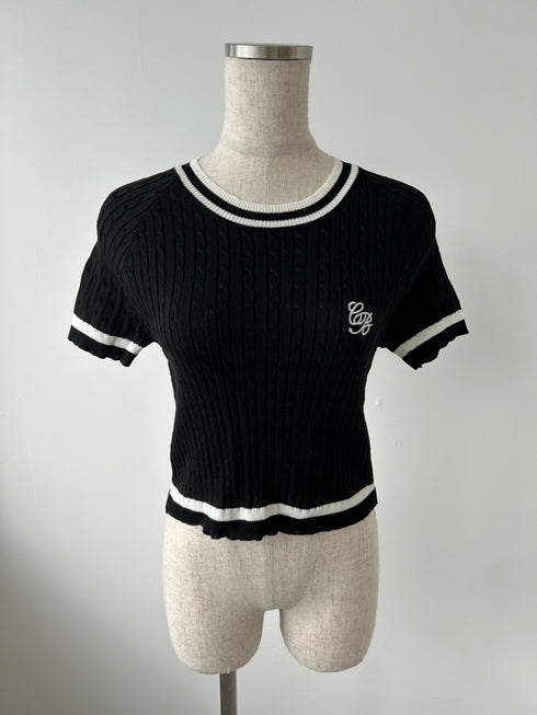 ワンポイントラインニット | RN2242002 | ブラック