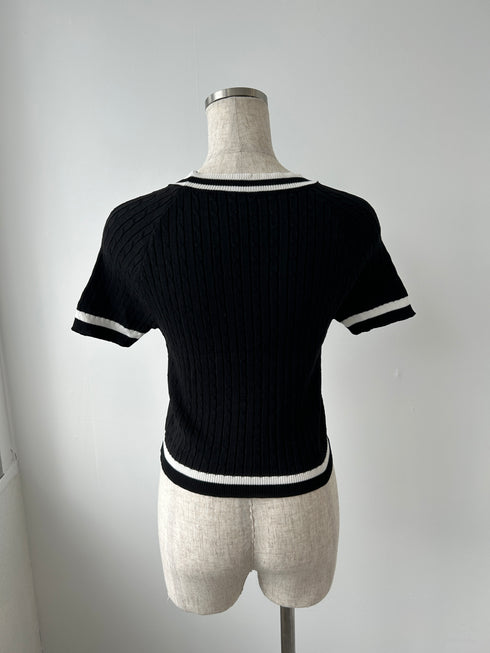 ワンポイントラインニット | RN2242002 | ホワイト