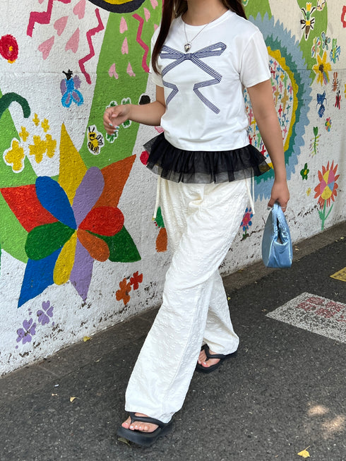 リボンレースデザインTシャツ | SL2242669 | ホワイト