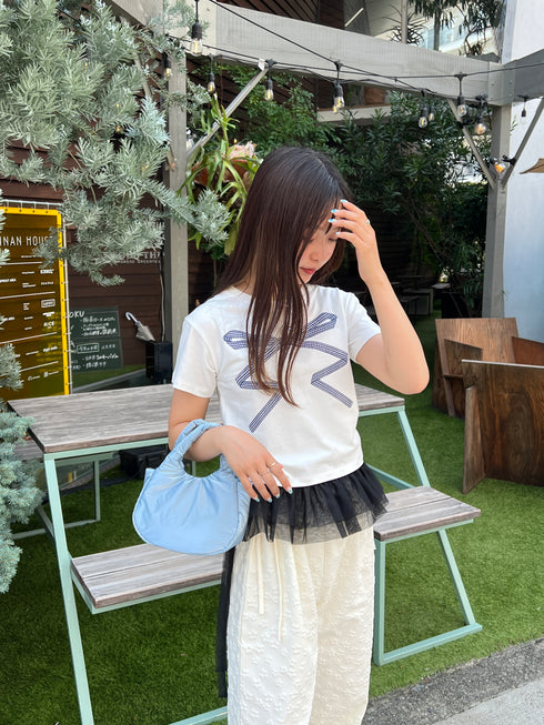 リボンレースデザインTシャツ | SL2242669 | ホワイト