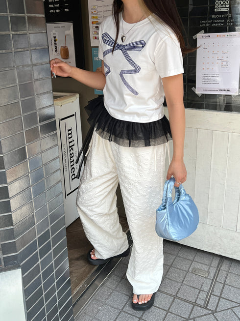 リボンレースデザインTシャツ | SL2242669 | ホワイト