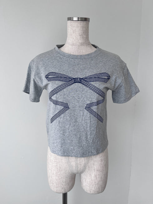 リボンレースデザインTシャツ | SL2242669 | グレー