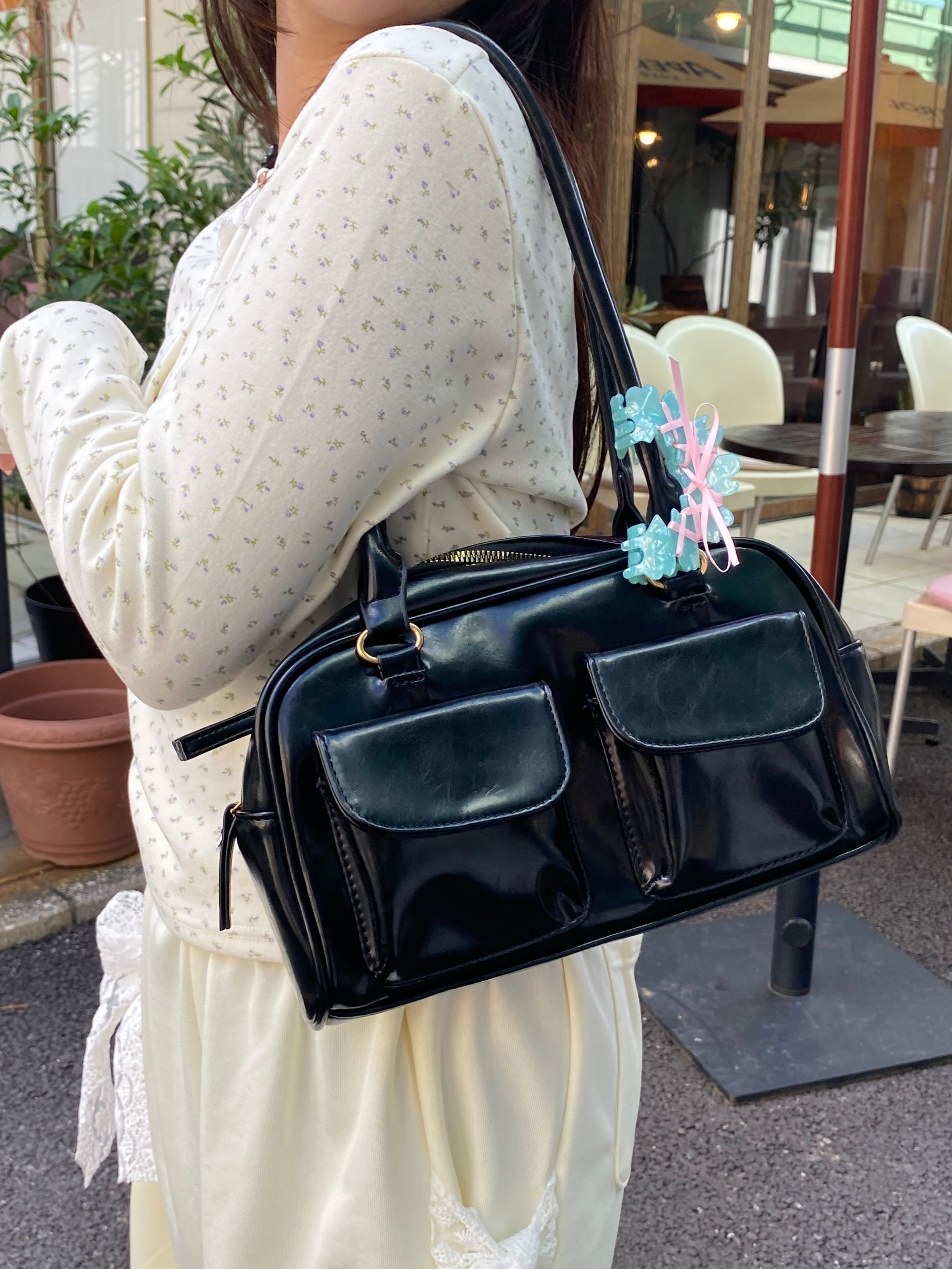 THE VEST LAB ブラックボストンバッグ THE VEST LAB ブラックボストンバッグ