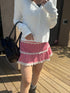 check lace mini skirt | SL2243633 | レッド