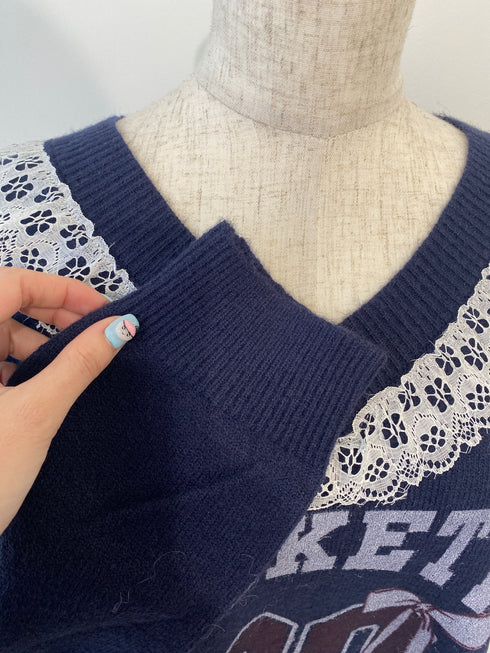 レースナンバリングニット | GR2244512 | グレー