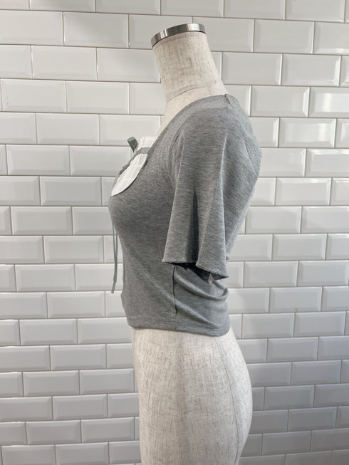 ドッキングリボンネックトップス | SL2252617 | グレー