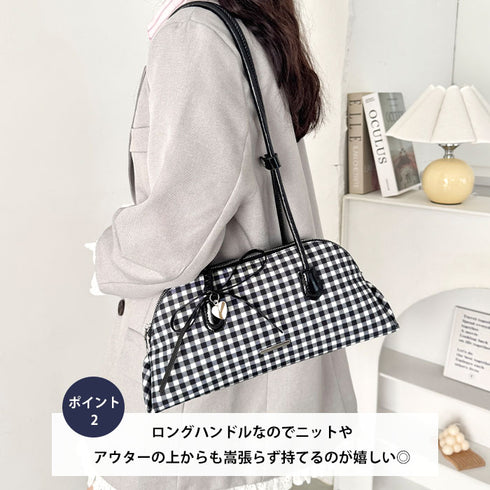 柄アソートロングハンドルボストンバッグ | SL2265028 | ブラック