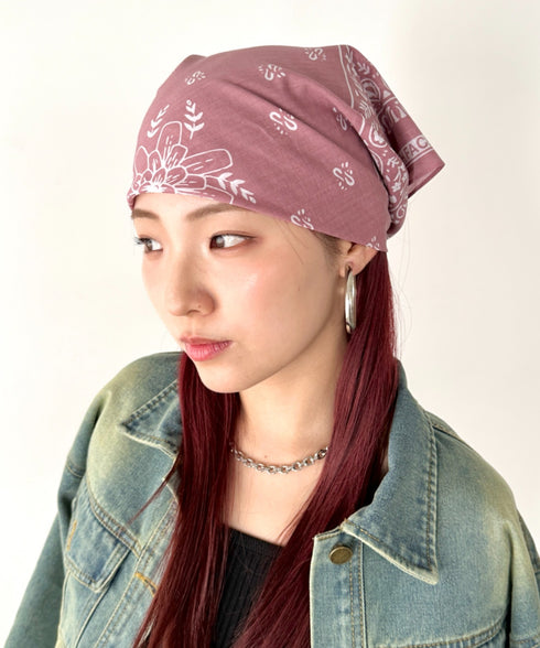 THE NORTH FACE(ザ・ノースフェイス)/コットン プリント バンダナ スカーフ/BANDANA_PAISLEY_80'S/PINE CONE | IM6243034 | ピンク
