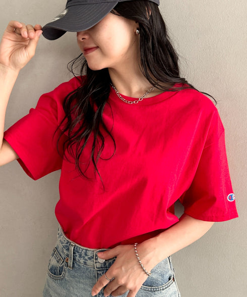 Champion Authentic T-SHIRTS/チャンピオン サイズ展開多数 コットン 無地 1/2スリーブ 半袖 Tシャツ | 2191052 | レッド系その他