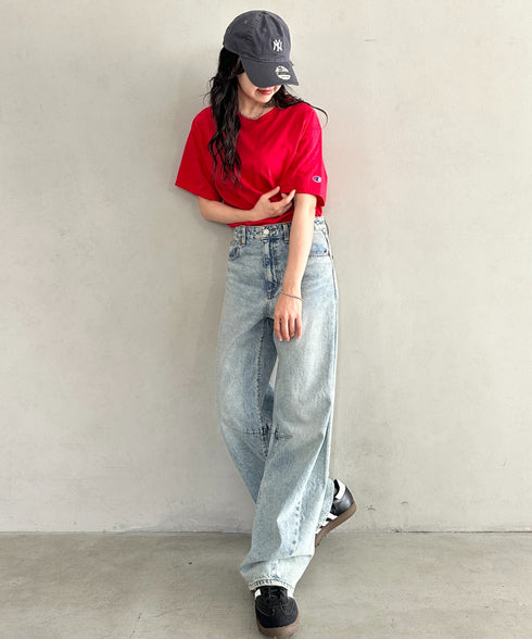 Champion Authentic T-SHIRTS/チャンピオン サイズ展開多数 コットン 無地 1/2スリーブ 半袖 Tシャツ | 2191052 | レッド系その他
