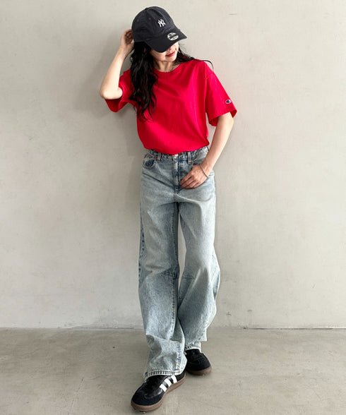 Champion Authentic T-SHIRTS/チャンピオン サイズ展開多数 コットン 無地 1/2スリーブ 半袖 Tシャツ | 2191052 | レッド系その他