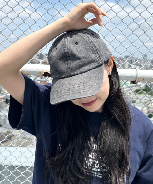 【newhattan】ニューハッタン 無地 ストーン ウォッシュド ツイル ローキャップ 帽子/STONE WASHED TWILL CAP | 4192001 | ライトブラック