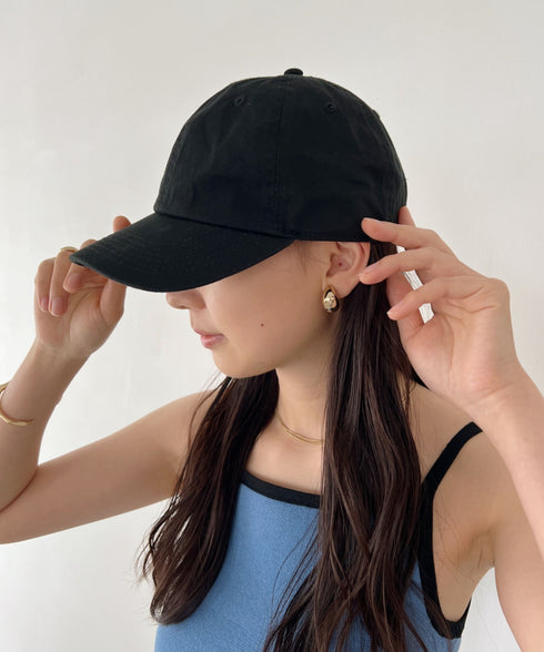 【newhattan】ニューハッタン 無地 ストーン ウォッシュド ツイル ローキャップ 帽子/STONE WASHED TWILL CAP | 4192001 | ブラック