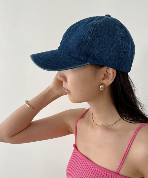 【newhattan】ニューハッタン 無地 ストーン ウォッシュド ツイル ローキャップ 帽子/STONE WASHED TWILL CAP | 4192001 | ダークブルー