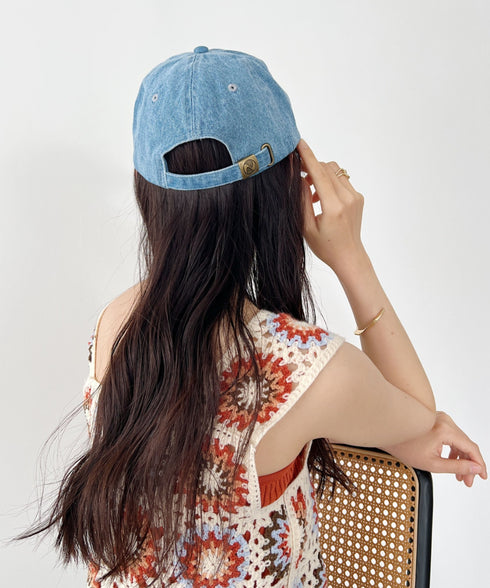 【newhattan】ニューハッタン 無地 ストーン ウォッシュド ツイル ローキャップ 帽子/STONE WASHED TWILL CAP | 4192001 | ライトインディゴブルー