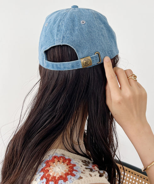 【newhattan】ニューハッタン 無地 ストーン ウォッシュド ツイル ローキャップ 帽子/STONE WASHED TWILL CAP | 4192001 | ライトインディゴブルー