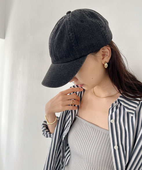 【newhattan】ニューハッタン 無地 ストーン ウォッシュド ツイル ローキャップ 帽子/STONE WASHED TWILL CAP | 4192001 | ダークブラック