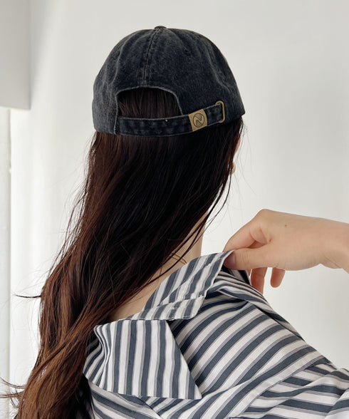 【newhattan】ニューハッタン 無地 ストーン ウォッシュド ツイル ローキャップ 帽子/STONE WASHED TWILL CAP | 4192001 | ダークブラック