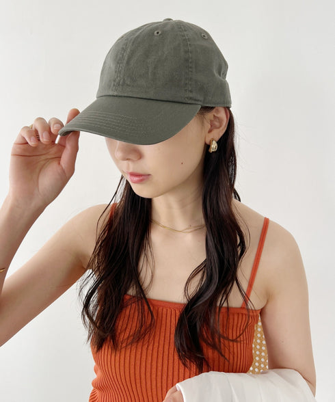 【newhattan】ニューハッタン 無地 ストーン ウォッシュド ツイル ローキャップ 帽子/STONE WASHED TWILL CAP | 4192001 | オリーブ