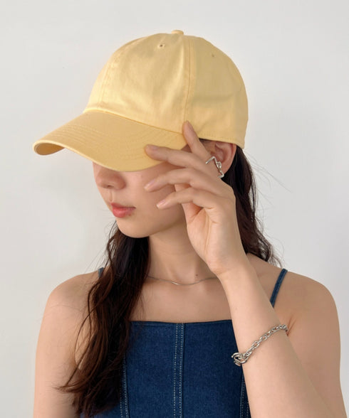 【newhattan】ニューハッタン 無地 ストーン ウォッシュド ツイル ローキャップ 帽子/STONE WASHED TWILL CAP | 4192001 | ライトイエロー