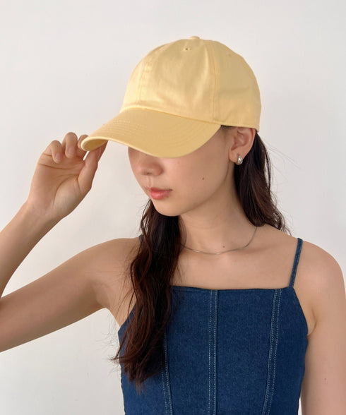 【newhattan】ニューハッタン 無地 ストーン ウォッシュド ツイル ローキャップ 帽子/STONE WASHED TWILL CAP | 4192001 | ライトイエロー
