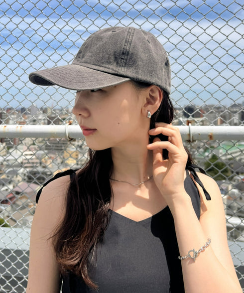 【newhattan】ニューハッタン 無地 ストーン ウォッシュド ツイル ローキャップ 帽子/STONE WASHED TWILL CAP | 4192001 | ライトブラック