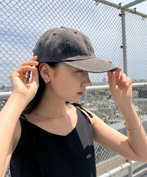 【newhattan】ニューハッタン 無地 ストーン ウォッシュド ツイル ローキャップ 帽子/STONE WASHED TWILL CAP | 4192001 | ライトブラック