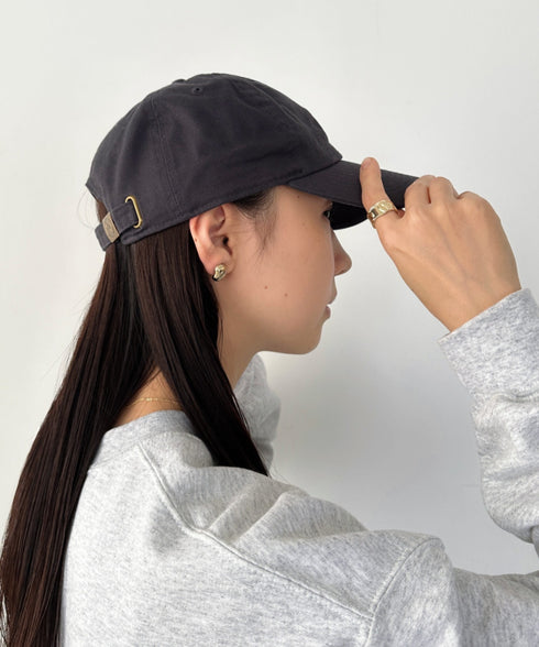 【newhattan】ニューハッタン 無地 ストーン ウォッシュド ツイル ローキャップ 帽子/STONE WASHED TWILL CAP | 4192001 | チャコールグレー