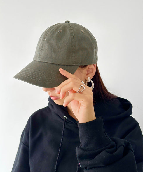 【newhattan】ニューハッタン 無地 ストーン ウォッシュド ツイル ローキャップ 帽子/STONE WASHED TWILL CAP | 4192001 | オリーブ